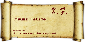 Krausz Fatime névjegykártya